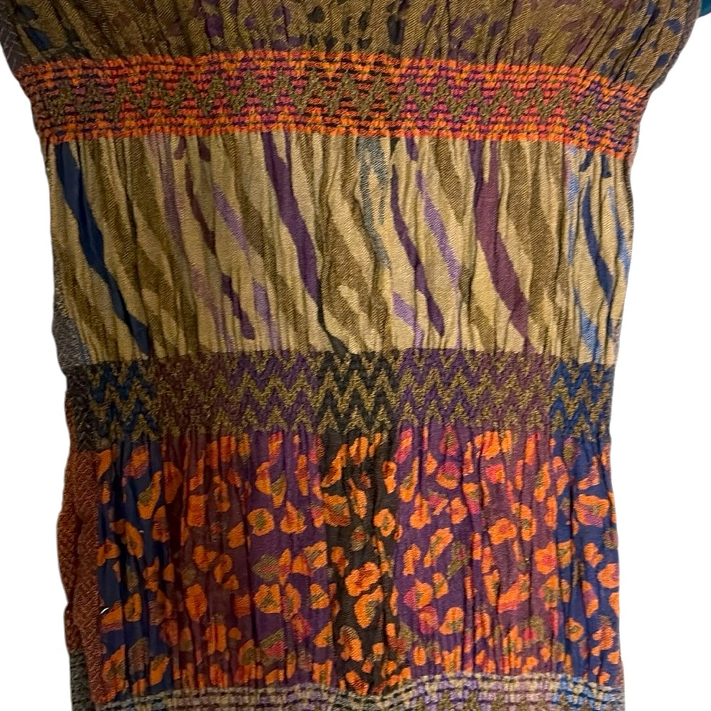 Zuriel Woven scarf, beautiful brown, orange and other colors, shirring accent